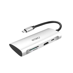 WIWU Alpha 7 In 1 USB-C Hub Gray (Alpha 731HP)