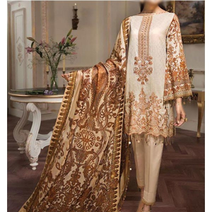 Waqas inc Embroidery Unstitched Lawn 3 Pieces Suit (0021)