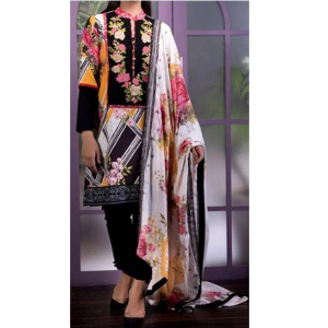 Waqas inc Embroidery Unstitched Lawn 3 Piece Suit (0022)