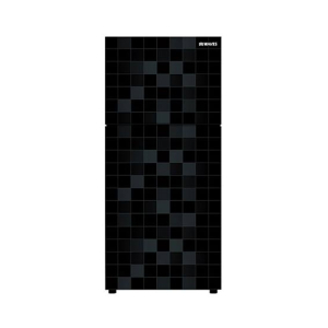 Waves Glass Door Freezer On Top Refrigerator 16 Cu ft Checked Black (WR-316)