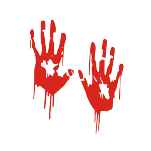 Wish Hub Bloody Hand Reflective Car Bumper Body Sticker