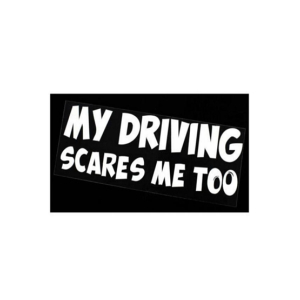 Wish Hub Driving Scares Me Too Car Rear Window Body Sticker White