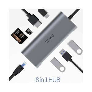 Wiwu Alpha 8 in 1 Type-C Converter Grey