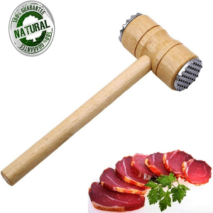 Promax Double Sided Wooden Meat Tenderizer