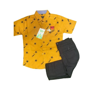 RG shop Kids Pants Shirt for Boy-Yellow-4 Year