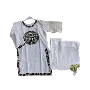 ZamZam 3pcs Embroidery Dress For Women-White