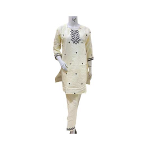 ZamZam Embroidery Creampie 2pc Dress For Women