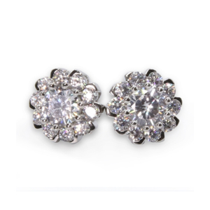 Zed Eye White Nova Earrings For Women (ISE131)
