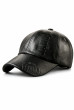 iShopping - Stylish Casual Baseball Black Leather Cap for Men