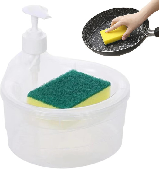 iShopping - Liquid Soap Dispenser With Pump & Sponge