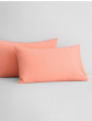 iShopping - Rainbow Linen Jersey Fitted Bed Sheet King Size Coral (RHP228)