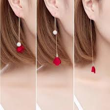 iShopping - SS Mart Flower Long Tassel Earrings Imitation Pearl