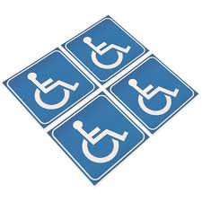 iShopping - 4 Sheets Stickers Disability Handicap Sign Stickers