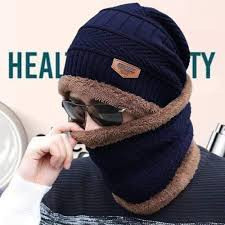 iShopping - SS Mart Winter Cap and Neck For Unisex - Blue