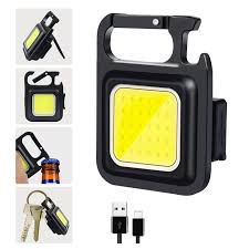 iShopping - Genshirt 3 Modes Mini Flashlight COB Rechargeable Keychain