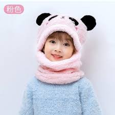 iShopping - SS Mart Winter Children Hat Kids Wool Caps with Neck Warmer - Blue