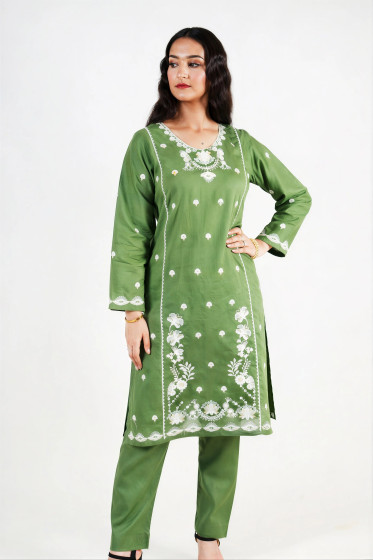 iShopping - HBH Embroidered Green Kurti