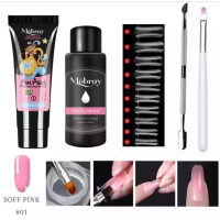 Poly Gel Nail Polish Kit For Nail Extensions 5pcs/Set - Soft Pink