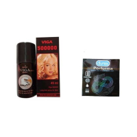 A1 Store Viga 500000 Delay Spray With Durex Performa Condoms (3Pcs)