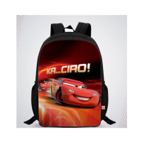 Traverse Cars Digital Printed Kids Bag - Black (T289S)