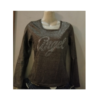 Aini Garments Mix Jersey T-Shirt For Girl Brown & Silver (0002)