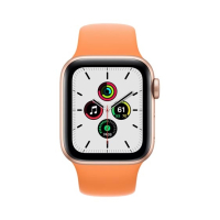 Apple iWatch SE 44mm Gold Aluminum Case With Marigold Sport Band - GPS