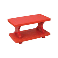 Boss Vista Rattan Pure Plastic Double Shelf Table (BP-334)-Red
