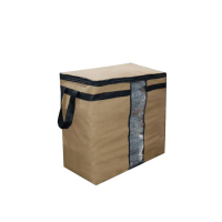 Araaish Stripe Design Storage Bag large-Brown