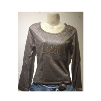 Aini Garments Mix Jersey T-Shirt For Girl Brown & Silver (0004)