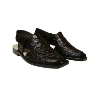 Leather Line Crocodile Kheri Chappal Brown-Black