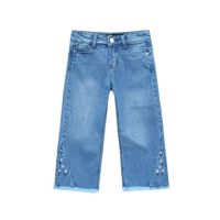 HnH Marketing Embroidered Stretch Flared Jeans For Women-Blue-4 Year