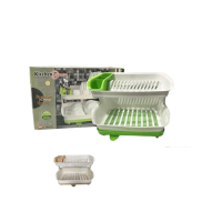 Easy Shop Kitchen Strongest 2 Floor Fiber Plate and Dish Rack-Beige