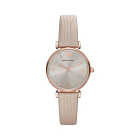 Emporio Armani Retro Leather Women's Watch Beige (AR1681)