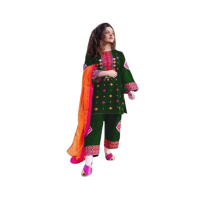 RG Shop 2 PC Embroidery Shirt &amp;amp;amp; Trouser for Women.-Green