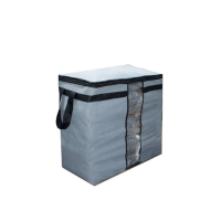 Araaish Stripe Design Storage Bag large-Grey