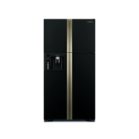 Hitachi Inverter Side-By-Side Refrigerator 21 cu ft Glass Black (R-W750FPMX)