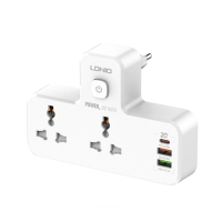 Ldnio 3.4A 3 Ports USB Charger With 2 Universal Socket White (SC2311)