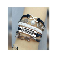 Scenic Accessories Braided Leather Love Note Adjustable Bracelet (SAB-008)