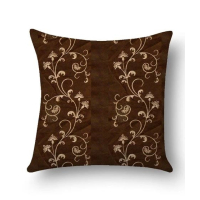 Maguari Taffeta Flowers Cushion Brown