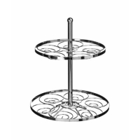 Premier Home 2 Tier Chrome Cake Stand (0509780)