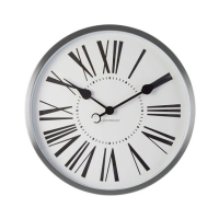 Premier Home Baillie Chrome Wall Clock White (2201017)