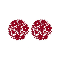 Premier Home Felt Flower Design Placemats Pack of 2 Red (1203545)