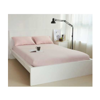 Rainbow Linen Jersey Fitted Bed Sheet Queen Size Pink (RHP113)