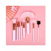 Sasti Market Nine 9 Beauty Makeup Brush Pink 8 Pcs