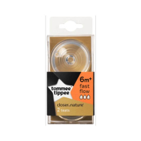 Tommee Tippee Fast Flow Silicone Wide Neck Teats Pack of 2 (TT 421224)