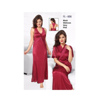 Zehra Collection Flourish Exclusive Bridal Nighty 2Pcs Set Maroon (Fl-606)