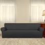 iShopping - Rainbow Linen Jersey Sofa Cover 4 Seater Dark Gray