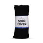 iShopping - Rainbow Linen Sofa Cover Black (2 Seater)