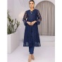 iShopping - Azure Blazing Sea Net Festive Unstitched 2 Piece Suit Blue (BSAZK176)