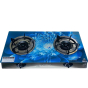 iShopping - Black Stone 2 Burners Gas Stove Glass Blue